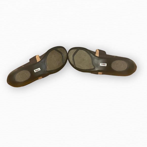 Reba Dark Tobacco Brown Leather Banded Slip On Casual Shoes Size 6.5 - Picture 6 of 7